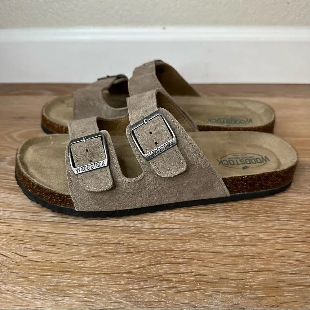 Woodstock Bert Leather Corkbed Men's Slide Sandals, Size 8